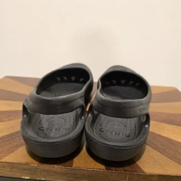 CROCS Kadee Ballet Flats Womens 7 Slip-On Shoes Sandals Mary Jane Black Rubber - Picture 9 of 14